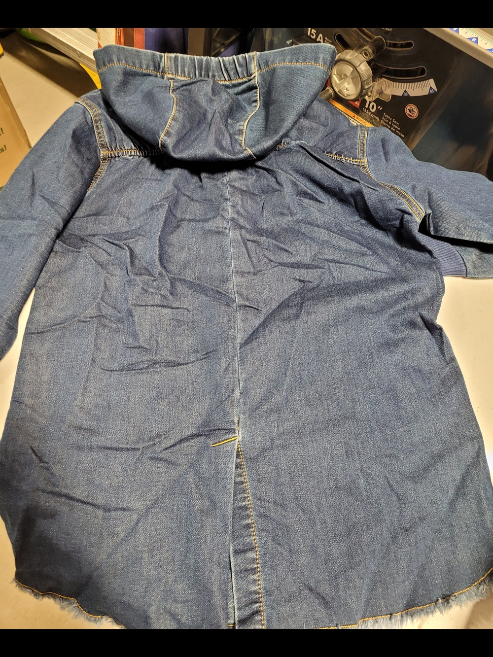 stem Girls' Hooded Denim Jacket in Blue - Picture 5 of 5